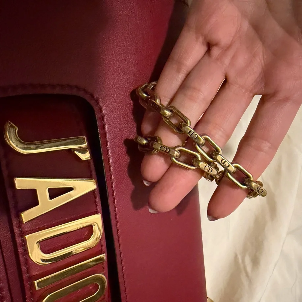 Dior J'Adior Burgundy Leather Crossbody Bag